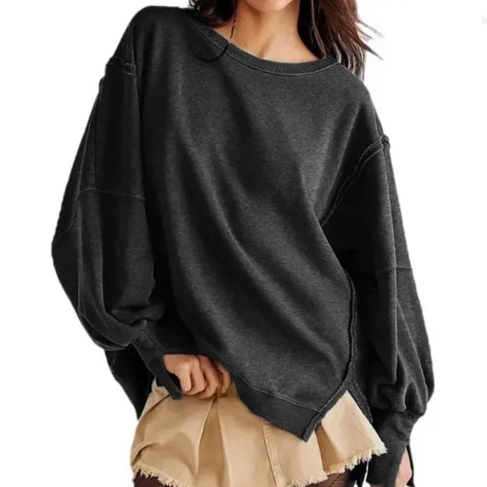 Women's Black Oversized Sweatshirt